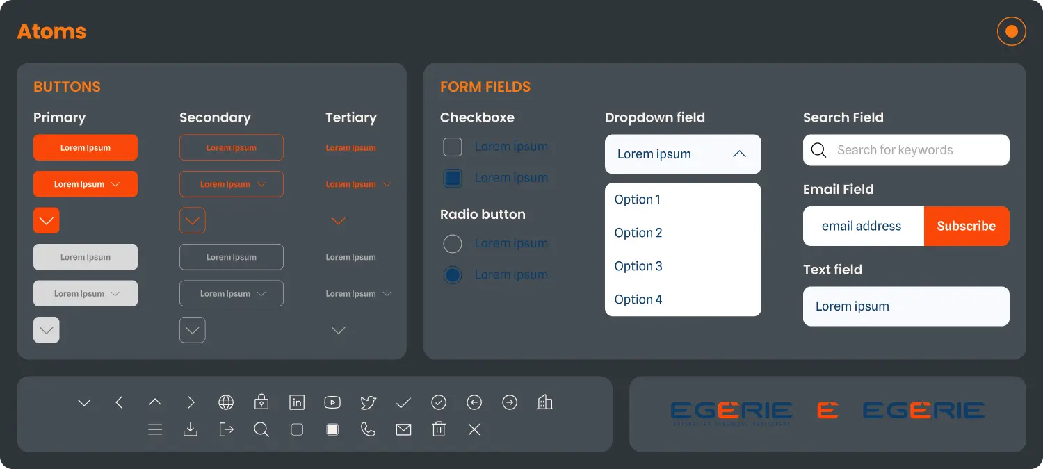 Egerie's website atoms