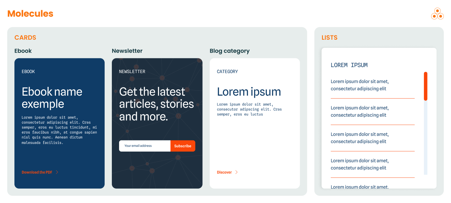 Egerie's website molecules