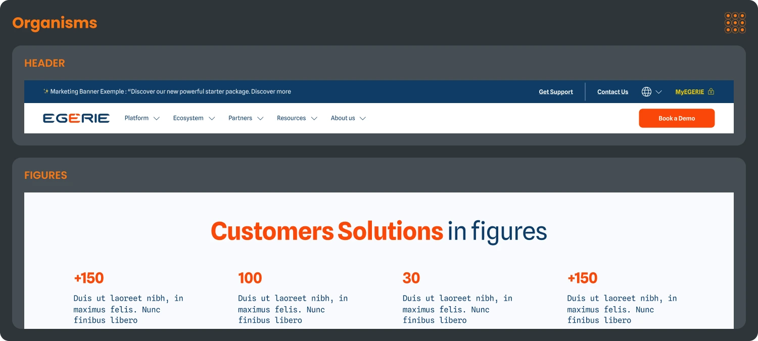 Egerie's website organisms